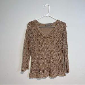 Croft & Barrow Tan V-Neck Sweater